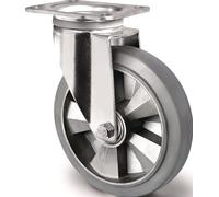 Roulette pivotante pour charges lourdes - Roue de 250 mm, capacité de charge 500 kg, roulette pivotante avec bandage en caoutchouc élastique 135 mm x 110 mm