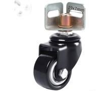 Roulette pivotante robuste avec frein - Roulette de meubles silencieuse en polyuréthane pour étagères, étagères, chariots - Rotation à 360° - Support plaque d'acier (1 pièce) (C)