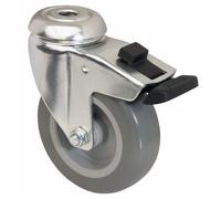 Roulette pivotante sur il avec blocage - polyuréthane - diamètre 100 mm TENTE