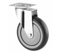 Roulette pivotante sur platine - bandage caoutchouc - diamètre 100 mm TENTE