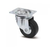 Roulette pivotante sur platine - charge 40kg roue caoutchouc - diamètre 65 mm TENTE