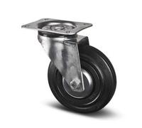Roulette pivotante sur platine - charge 70kg roue caoutchouc - diamètre 80 mm TENTE