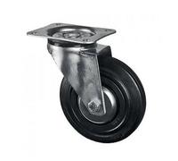 Roulette pivotante sur platine - charge 75kg roue caoutchouc - diamètre 100 mm TENTE