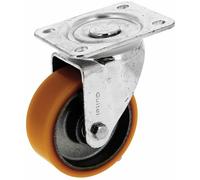 Roulette pivotante - sur platine - roue althane - diamètre 100 mm - Fortainer GUITEL