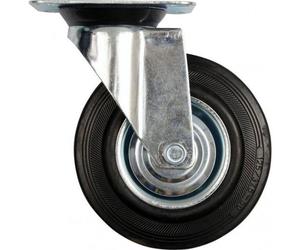 Roulette pivotante - Vorel - 87312 - Caoutchouc noir - 100mm - Roulement inclus