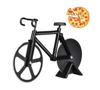 Roulette Pizza pour Vélo Lames Super Tranchantes en Inoxydable | Coupe Pizza Antiadhésive, Couteau Pizza avec Cadre Fixe, Roulette à Pizza Couper des Pizzas et des Crêpes 18cm Noir