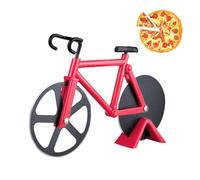 Roulette Pizza pour Vélo Lames Super Tranchantes en Inoxydable | Coupe Pizza Antiadhésive, Couteau Pizza avec Cadre Fixe, Roulette à Pizza Couper des Pizzas et des Crêpes 18cm Rouge