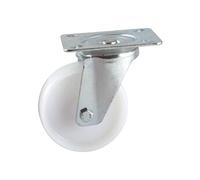 Roulette polyamide blanc pivotante à platine D100mm - - 590832O