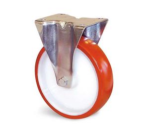 Roulette polyuréthane corps polyamide rouge à platine fixe D 100 mm GUITEL HERVIEU EF4BA100-28L
