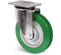 Roulette polyuréthane vert à platine pivotante 200mm 700kg - GUITEL HERVIEU - UP5RA200-242B