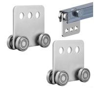 Roulette pour porte Coulissante Acier 4 pour roues Silencieuse pour Armoire et Garage - Chariot à Galet pour robuste Installation pour facile(2pcs)
