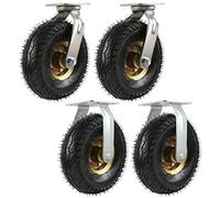 Roulette Robuste 2 Fixes Et 2 Pivotantes Roulettes De Industriel 150mm 200mm 250mm Roues En Caoutchouc, Silencieuses Roulements À Billes À Gorge Profonde, Roue Gonflable Pour Chariot ( Size : 6"/150mm