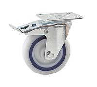 Roulette saturne grise 125 mm pivotante à frein AVL 594843O