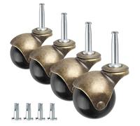 Roulettes à Billes de 5 cm avec Douilles, Style Vintage, Pivotantes, pour Meubles, Canapés, Chaises en Bois, Armoires, Lot de 4.