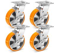 Roulettes de forte capacité avec frein latéral - Capacité de charge : 5000 lbs, lot de 4