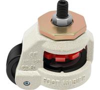 Roulettes de niveau pour établi - GD-60S - Lot de 4 pièces - Pivotantes à 360° - Réglables en hauteur et rétractables - Capacité de charge 500 kg pour le lot, 250 kg/roulette - Nylon et acier - Noir