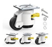 Roulettes de Nivellement Réglables en Hauteur - Capacité totale de 1000 kg | TD60 - Set de 4 - Matériel de fixation inclus - Roulettes pour Charges Lourdes - Roulettes Rétractables