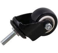 Roulettes de rechange pour chariots et meubles avec disques de frein, lot de 4, robustes, 240 kg, M8 x 25 mm, PU, roulettes pivotantes de transport noires