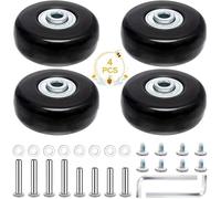 Roulettes de Rechange pour Valise, 4Pcs Bagages Roues de Rechange,50x18 mm Paire de Roues de Rechange de Bagages Valise avec