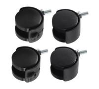 Roulettes de remplacement - MXZZAND - 4PCS - Tige filetée Ø8 mm - Nylon/métal résistant - Frein noir
