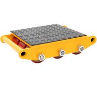 Roulettes de transport pour machines – Palan pour machines de forte capacité – Capacité de charge : 15 tonnes (15 000 kg) – 9 roulettes en polyuréthane – Acier allié – Tapis antidérapant – Jaune