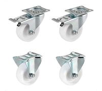 Roulettes de transport Profi set de 4 - diamètre Ø 75 mm - plaque à visser env. 60 x 42 cm - roulettes fixes - roulettes pivotantes avec frein - roulements à billes - charge max. 60 kg/roue - 04007505