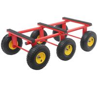 Roulettes de transport - Roulettes robustes pour tout type de terrain, avec 6 roues - Capacité de charge : 544 kg - Roues en caoutchouc de 25,4 cm - Acier au carbone résistant - Dimensions : 100 x 55,