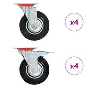 Roulettes Pivotantes 4 pcs 125 mm Chariot Roulant Etagère à Livre vidaXL