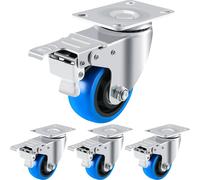 Roulettes pivotantes, 4 x 125 mm, capacité de charge 600 kg, rotation à 360°, revêtement polyuréthane durable, construction robuste