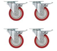 Roulettes pivotantes avec double frein 4 pcs 100 mm