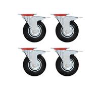 vidaXL Roulettes pivotantes avec double frein 4 pcs 125 mm Noir G