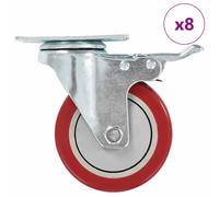 Roulettes Pivotantes avec Double Freins Roues Chariot Transport 4 pcs vidaXL