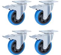 Roulettes pivotantes avec frein Ø100 mm – lot de 4 pièces – roulettes de transport pour charges lourdes – capacité de charge 150 kg par roulette – total 600 kg