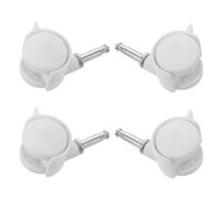 Roulettes Pivotantes Blanches 6,6x5,2x3,3cm 4 pièces, pour Meuble | Plastique et Fer, Mouvement à 360 Degrés, pour Chariot Roulant, Couloirs Étroits, Étudiants