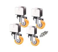 Roulettes pivotantes en nylon avec frein | 4 pièces, pince en U, roues en nylon rotatives à 360°, 60 kg(4swivel,16mm/0.63in)