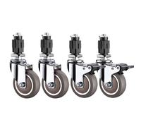 Roulettes Pivotantes Frein Roues Transport, Manchon en Caoutchouc Noir pour Pieds de Meubles en Tube Carré 25mm ou 30mm, Roulettes Rotatives pour Chariots Étagères Roues de Rechange, 200KG