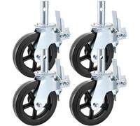 VEVOR Roulettes pivotantes 8 pouces polyuréthane noyau fer double frein réglables 500kg/roue x4