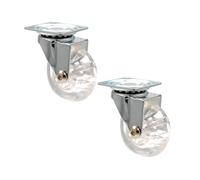 Roulettes pivotantes WAGNER - SKATERRAD - Lot de 2 - Ø 50 mm, transparent/brillant, plaque à visser, charge admissible : 40 kg chacune - 03108502