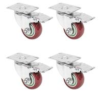 Roulettes pour charges lourdes avec frein, lot de 4, 75 mm, jusqu'à 400 kg, HMF 6710, rouge