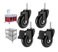 Roulettes pour meubles, M8 x 25 mm | Lot de 4 roulettes pivotantes robustes en caoutchouc avec filetage M10 x 25 mm - Roues industrielles de 2,5" (64 mm) pour (taille : noir M8 x 25 mm, coul