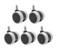 Roulettes WAGNER pour sièges de bureau, 5 pièces DESIGN - Ø 60 mm, à freinage intermittent, goupille 11x20 mm, charge max. par pièce 50 kg - FR Ware - 02007661