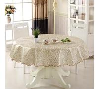 Round Table Cloth 152cm Non-Woven Gold Pattern(Gold（180cm）) | Sunflower design, 180cm size, covers 6 seats, lightweight material, household use