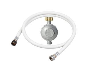 ROUSSEAU - Kit Butane Détendeur 697B + Flexible à Visser 1,50 m - Idéal Plancha, BBQ, Parasol Chauffant - Limiteur de Débit - Conforme NF D36-112 - 28 mbar