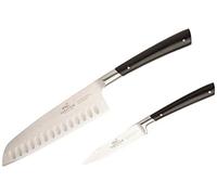 Rousselon Edonist Couteau Office 9 cm et 18 cm Santoku Lot, Multicolore, 2 pièces