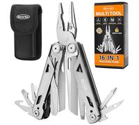 RoverTac Pince multi-outils Couteau de poche multi-outils 16-en-1 Multitool Knife Tactical EDC Gear Pince à ressort Ciseaux Couteau Coupe-fil/Scie Ouvre-bouteille Tournevis Multitool de poche