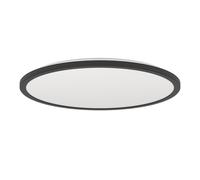 Eglo connect.z Smart Home Plafonnier LED de salle de bain Rovito-Z, ZigBee, app et commande vocale Alexa, blanc chaud-blanc froid, RGB, plafonnier à intensité variable, noir, IP44, Ø 50 cm