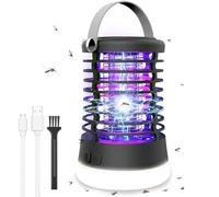 ROVLAK Destructeur d'insectes électrique IP66 étanche 3 en 1 - Lampe de camping LED portable - Rechargeable par USB - Batterie pour moustiques, mites, mouches, araignées