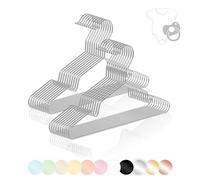 ROW&LINE® - Cintres pour vêtements de bébé (30 cm) - 20 pièces (Argent) - Cintres pour Enfants Peu encombrants - Convient aux vêtements Lourds - en Fil de Fer pour Une Garde-Robe Bien rangée
