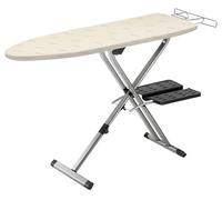 Rowenta IB9100 Pro Planche à Repasser compacte Professionnelle Pliable à 4 Pieds avec Supports de Suspension et Housse en Coton, 45,7 x 137,2 cm, Beige, métal, 45,7 x 137,2 cm