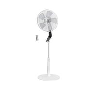 Rowenta Turbo Silence Extreme Ventilateur sur pied, Puissant, Silencieux, Écoénergétique, Design, Timer 12h, Télécommande VU5690F0, Blanc et Métallisé